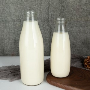 गोल साफ़ 10oz 32oz दूध पेय कांच की बोतल