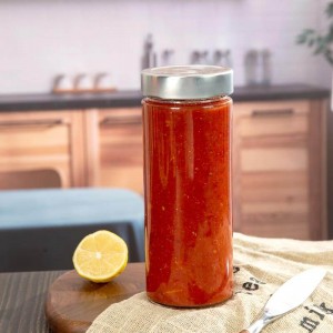 Airtight Metal Lid Ketchup Tomato Sauce Ergo Glass Jar