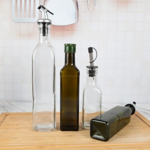 Green Brown Pour Spout Olive Oil Vinegar Dispenser
