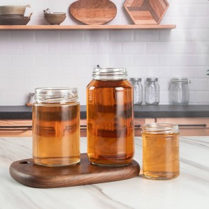 Доставчик на комплекти от прозрачни стъклени контейнери за мед на едро