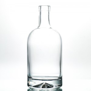 Factory making Square Rum Glass Bottle - 500ml Clear Glass Nordic Liquor Bottle with Bar Top – Ant Glass