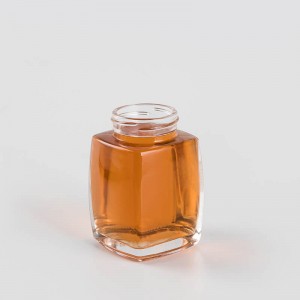 Airtight 360ml Square Glass Honey Pot With Wooden Lid