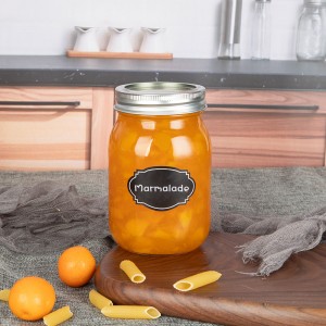 Ilebula Yangokwezifiso I-Marmalade Mason Glass Canning Jar ene-Lid