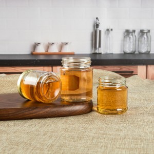 Կլոր Twist Top Պահածոյացված բանկա Flint Glass Honey Jar
