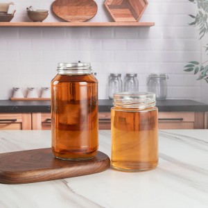 Furnizor de set de recipiente pentru miere din sticlă transparentă