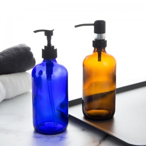 Amber Blue Shampoo Hand Sanitizer Glas Boston Seep Dispenser Bottel