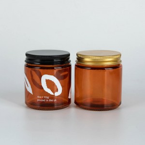Orange Logo Print 4OZ Glass Storage Jar with Lid