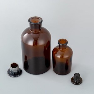 30 ml 60 ml 120 ml кехлибарена стъклена бутилка с широко гърло за реагент