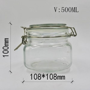 Frascos de vidro selados lúcidos da tampa superior da braçadeira variável para armazenamento de cozinha