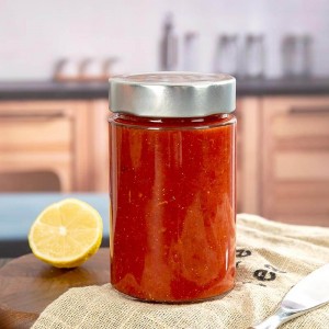 Airtight Metal Lid Ketchup Tomato Sauce Ergo Glass Jar