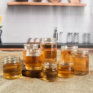 Round Twist Juu Hifadhi Jar Flint Glass Honey Jar