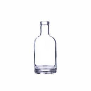 375 ml кръгла скандинавска стъклена бутилка за алкохол с бар плот