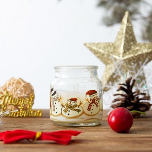 ظرف شمع شیشه ای شفاف کریسمس چاپ شده سفارشی