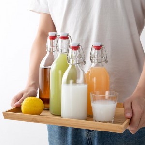 Milk Beverage Juice Swing Top Glass Bottle with Clip Top Stoppers