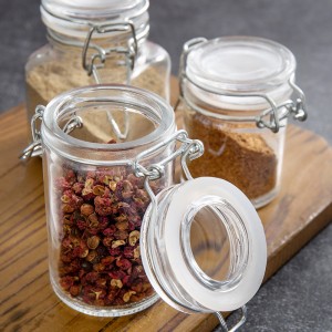 50ml 75ml 100ml Airtight Clamp Lid Glass Salt Spices Storage Jar