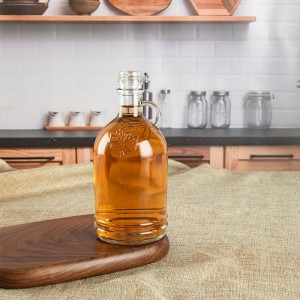 250ml 500ml Maple Syrup Gallone Glass Bottle mei Embossed Leaf