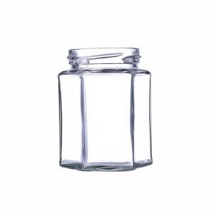 6OZ Hexagon glass honey jar