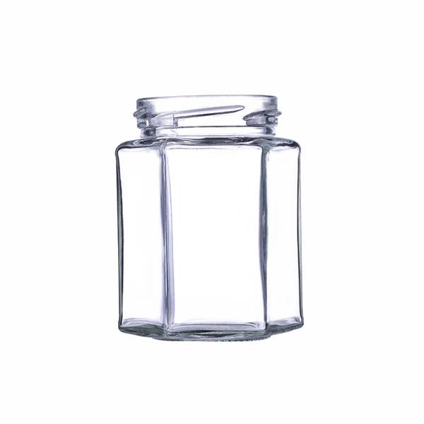 Znižana veleprodajna steklena posoda za sladkor - 6 OZ Hexagon steklena posoda za med - Ant Glass