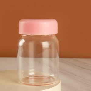 Cute High Borosilicate Glass Jar Pudding Yogurt Cup with PP Lids
