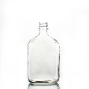 China Factory for 750ml Clear Glass Vodka Bottle - 250ml Glass Flat Clear Liquor Flask With Aluminium Cap  – Ant Glass