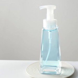 New Square Clear Glass Liquid Soap Dispenser Bottle with Pump