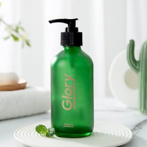ירוק מודרני בוסטון עגול בקבוק זכוכית מקציף משאבת סבון מתקן