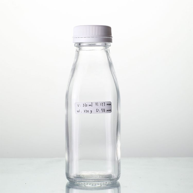 Factory Promotional Bottle Water Glass - 10OZ square glass juice bottle – Ant Glass