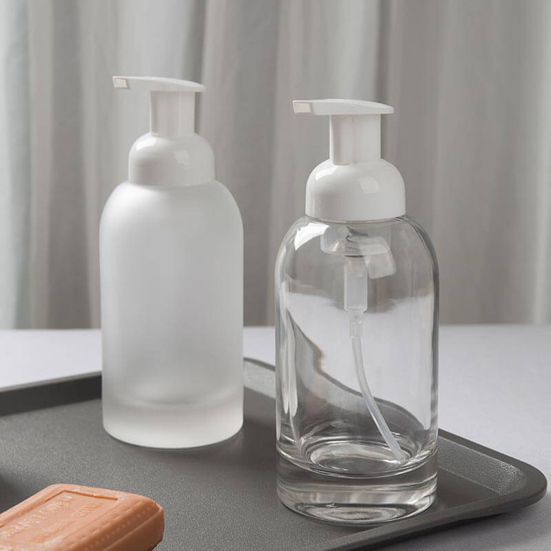 375ML Frosted/ Clear Glass Foam Pump Liquid Soap Dispenser Bottle Featured Image