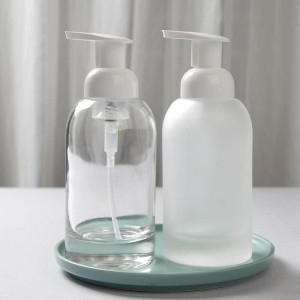 375ML Frosted/ Clear Glass Foam Pump Liquid Soap Dispenser Bottle