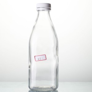 33OZ glass square juice bottle
