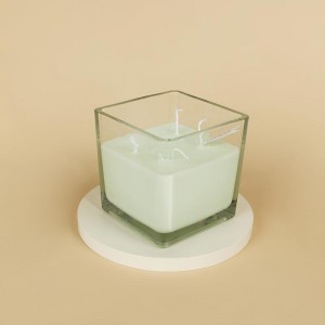 Cube Square Reusable Soy Wax Glass Jars Supplier