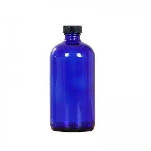 Custom Cobalt Blue Boston Spray Lotion Glass Bottle Liquid Soap Dispenser
