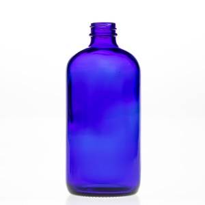 Trending Products Glass Water Bottle Wooden Cap - Cobalt blue Boston Round Glass Bottle – Ant Glass