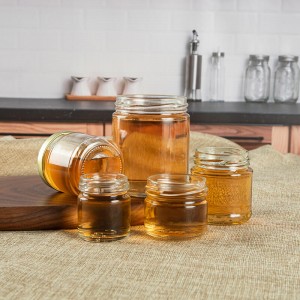 Round Twist Top Preserve Jar Flint Glass Honey Jar