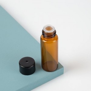 ဝက်အူအဖုံးပါသော 1ml 2ml Amber Blue Essential Oil Glass Vials