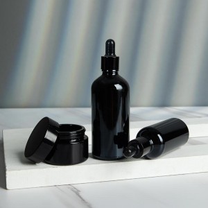 50ml 100ml Serum Dropper Bottle Black 30g Moisturizer Glass Jar