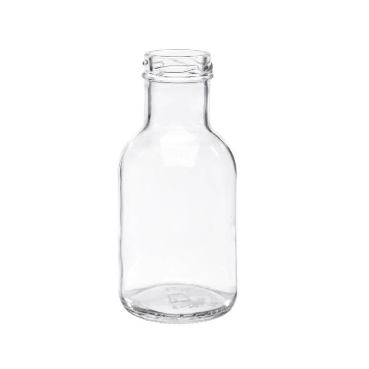 Inspección de calidad para botella de vidrio para leche - Botella de vidrio transparente de 8 oz con acabado giratorio de 38 mm - Ant Glass