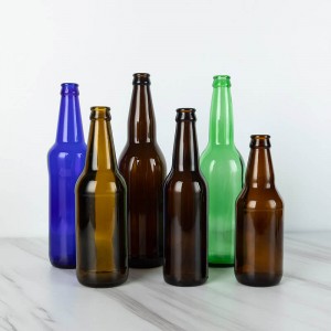 Botellas de vidrio de cerveza verde azul ámbar de 350 ml y 550 ml