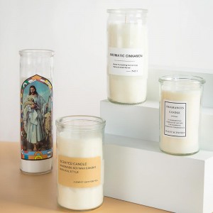 2 Day Lidless Catholic Burning Mantra Glass Candle Cup