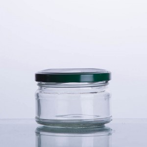 Empty 8oz Short Cylinder Caviar Jam Glass Jar