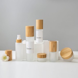 50ml Cream Cosmetic Lotion Glass Bottles Jars with Bamboo Lids