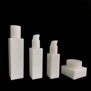 100 ml Airless-Glas-Hautpflegelotion-Flaschen, quadratisch, Glas-Set
