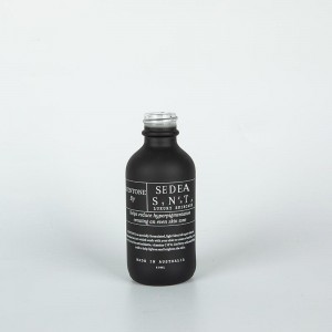 Logo Printed Frosted Black 50ml Boston Glass Dropper Bottles