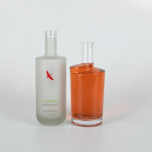 Ampolla de vidre de tequila glaçat amb estampat de logotip de 700 ml