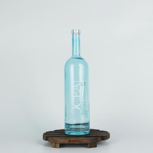 1L ar logotipu apdrukāta zilā Arizonas tekilas stikla dzēriena pudele