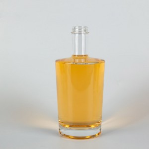 Округла стаклена флаша за рум од 750 мл са равним раменом са поклопцем на навој