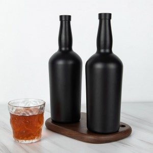 Botella de ginebra de vidro Tennessee baleira de 750 ml negro mate