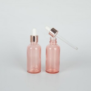 Опаковка от 50 мл розово етерично масло, стъклена бутилка с капкомер
