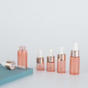 3ml 4ml 5ml Pink Cosmetic Oil Glass Vials with Dropper