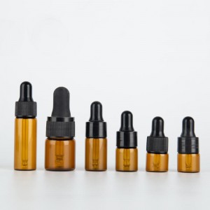 1-5ML Face Serum Amber Dropper Glass Vials ho an'ny Cosmetic